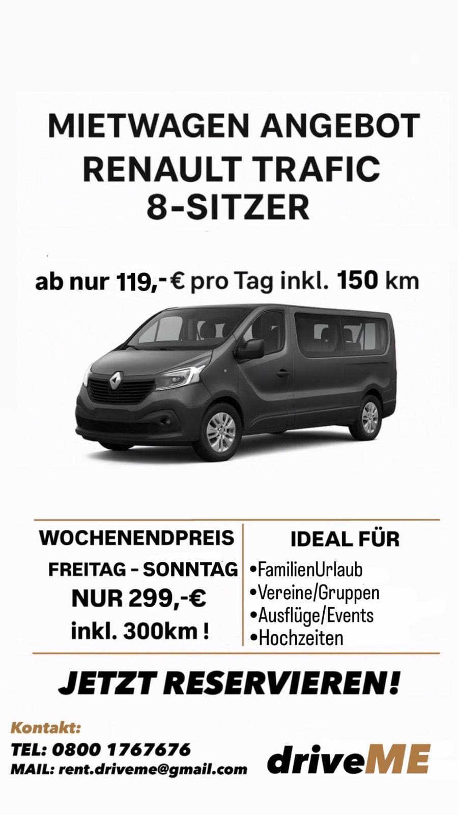 8 SITZER MIETWAGEN AUTOMATIK❗️ un Bielefeld
